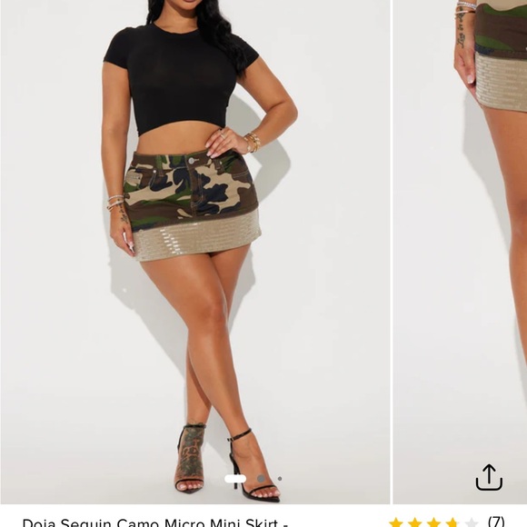 Fashion Nova Dresses & Skirts - Fashion Nova Camouflage Sequin Mini Skirt